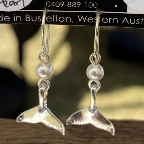 Whale Tail Sterling Silver Charm Earrings
