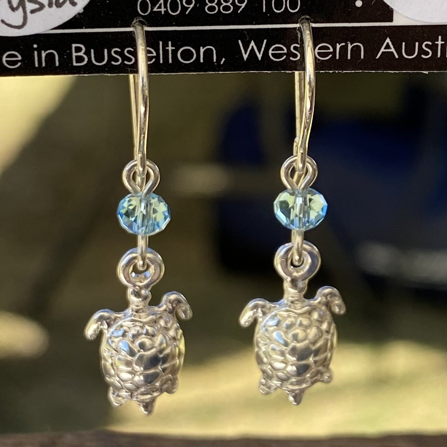 Turtle Sterling Silver Charm Earrings
