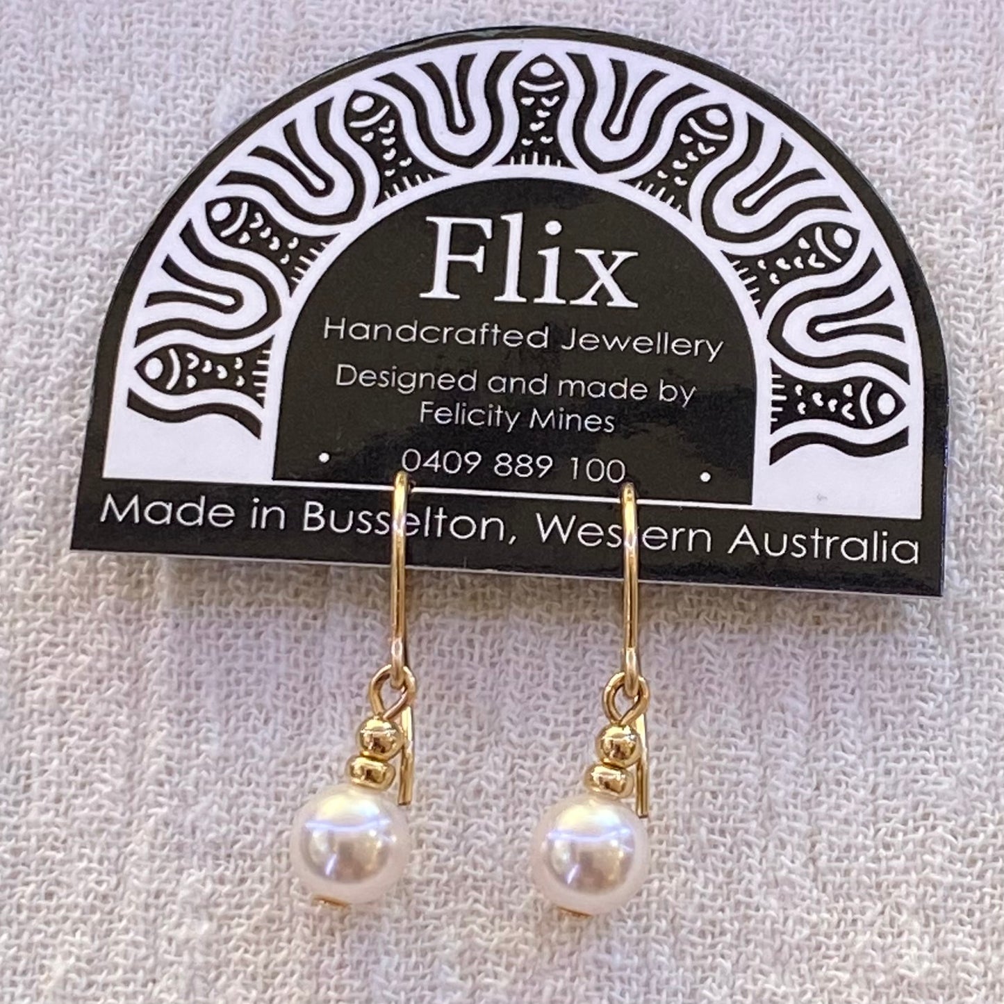 6mm Round Crystal Pearl Earrings