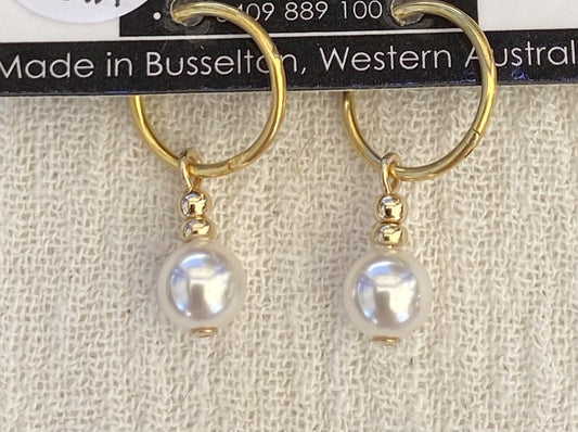 6mm Crystal Pearls 'Sleeper Slippers' Drops