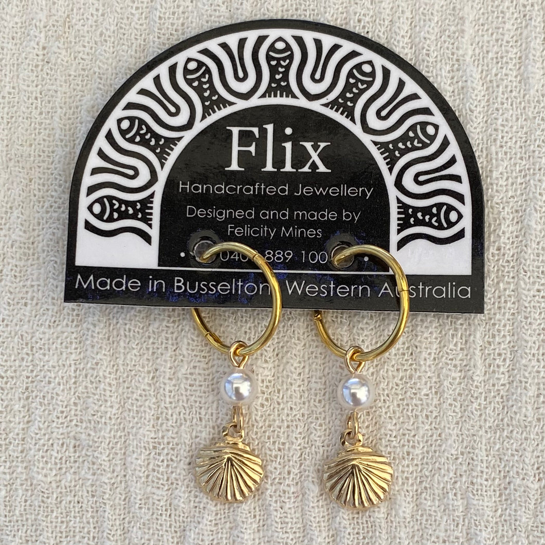 Gold Small Shell Earrings