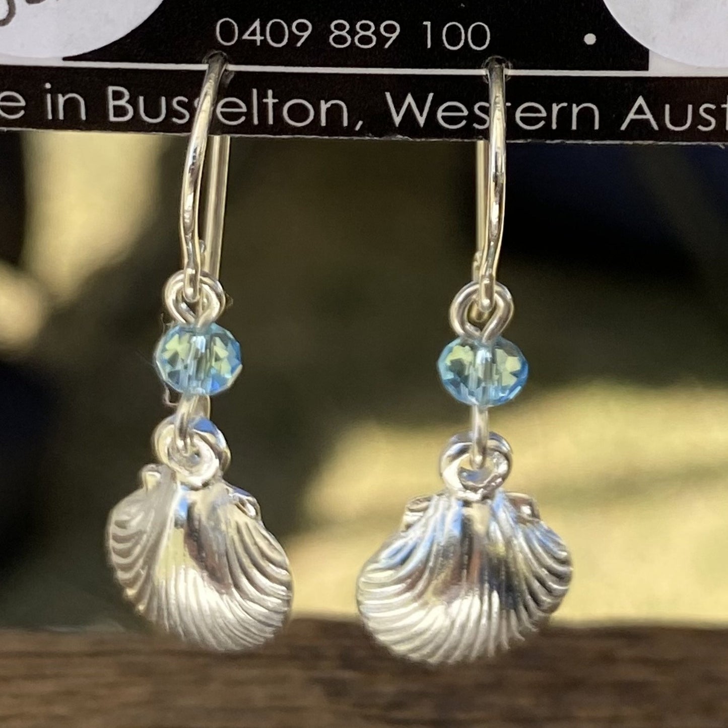 Shell Charm Sterling Silver Earrings