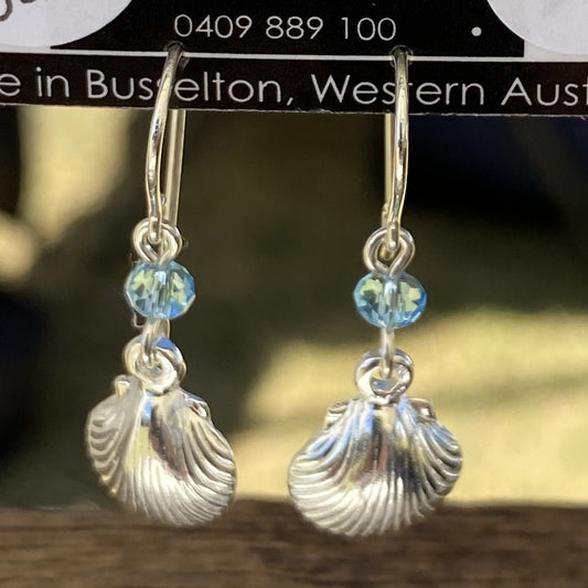 Shell Charm Sterling Silver Earrings