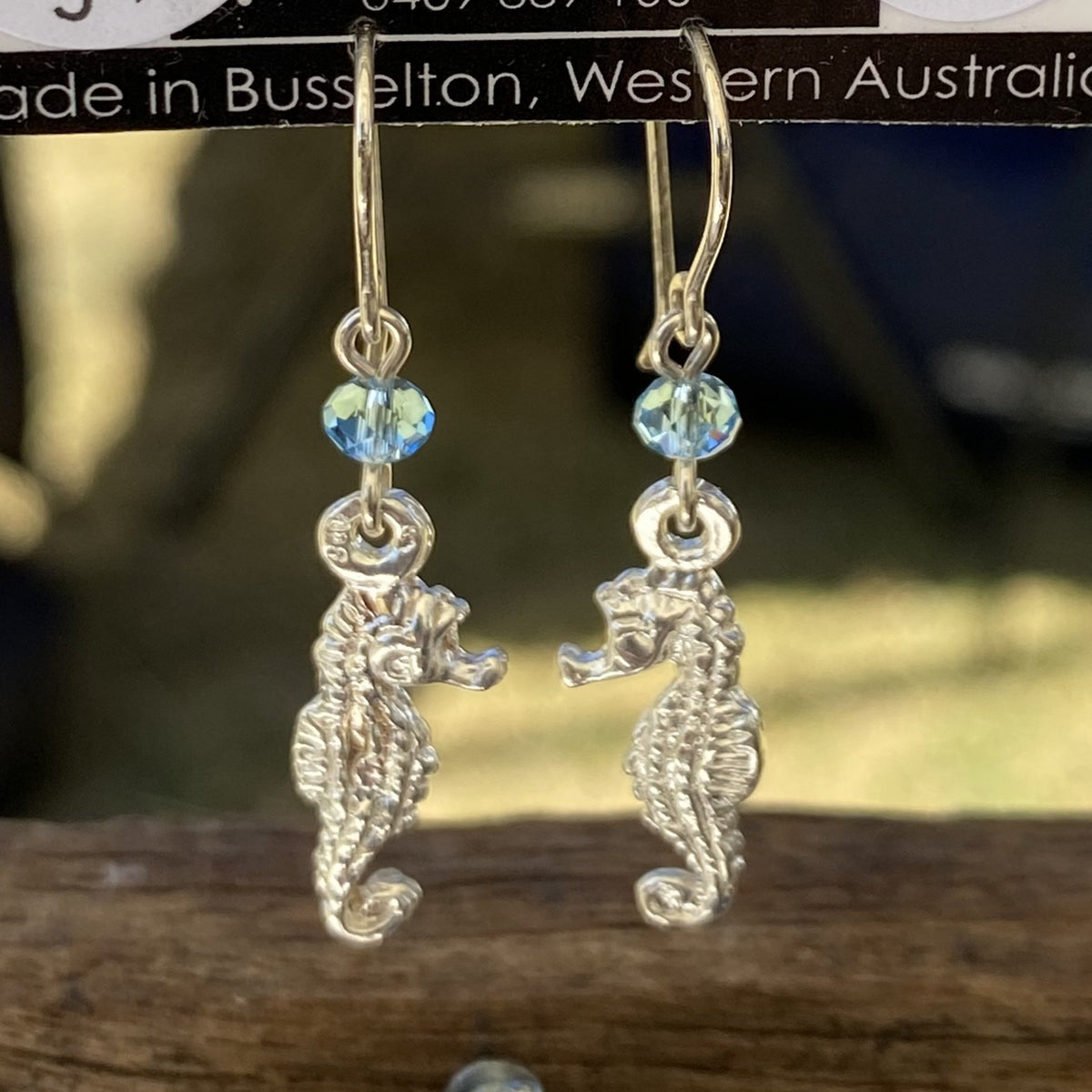 Seahorse Sterling Silver Charm Earrings