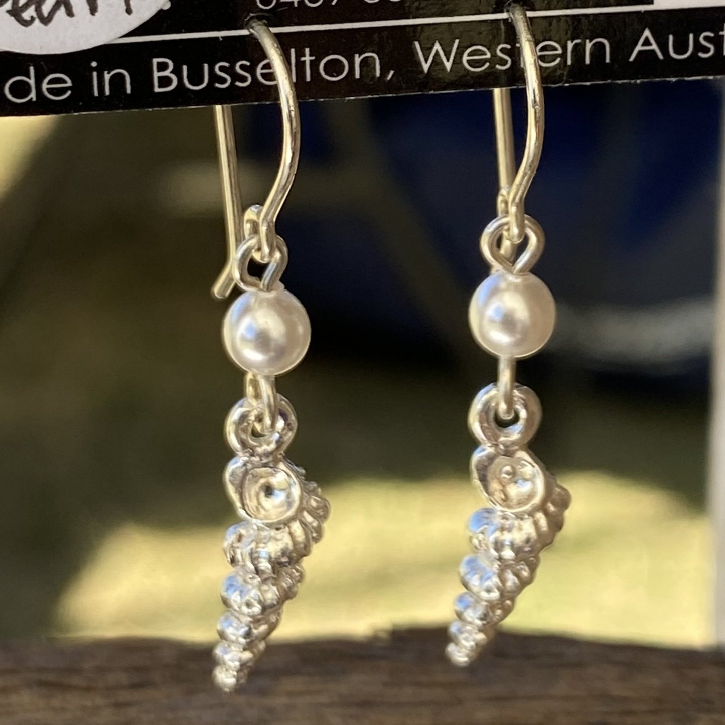 Cone Shell Sterling Silver Charm Earrings