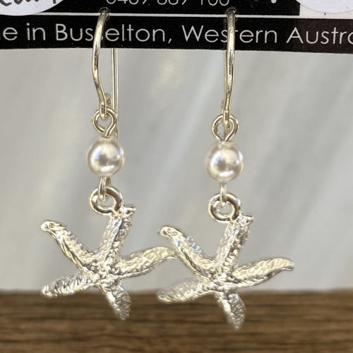 Starfish Charm Sterling Silver Earrings