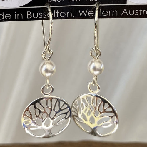 Tree of Life Sterling Silver Charm Earrings