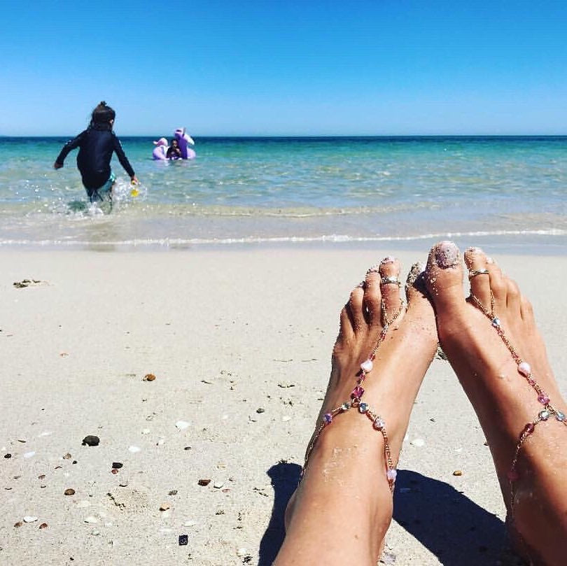 Barefoot Sandal Crystal and Sterling Silver Chain