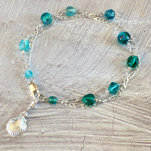 Meelup Teals 2 Strand Bracelet