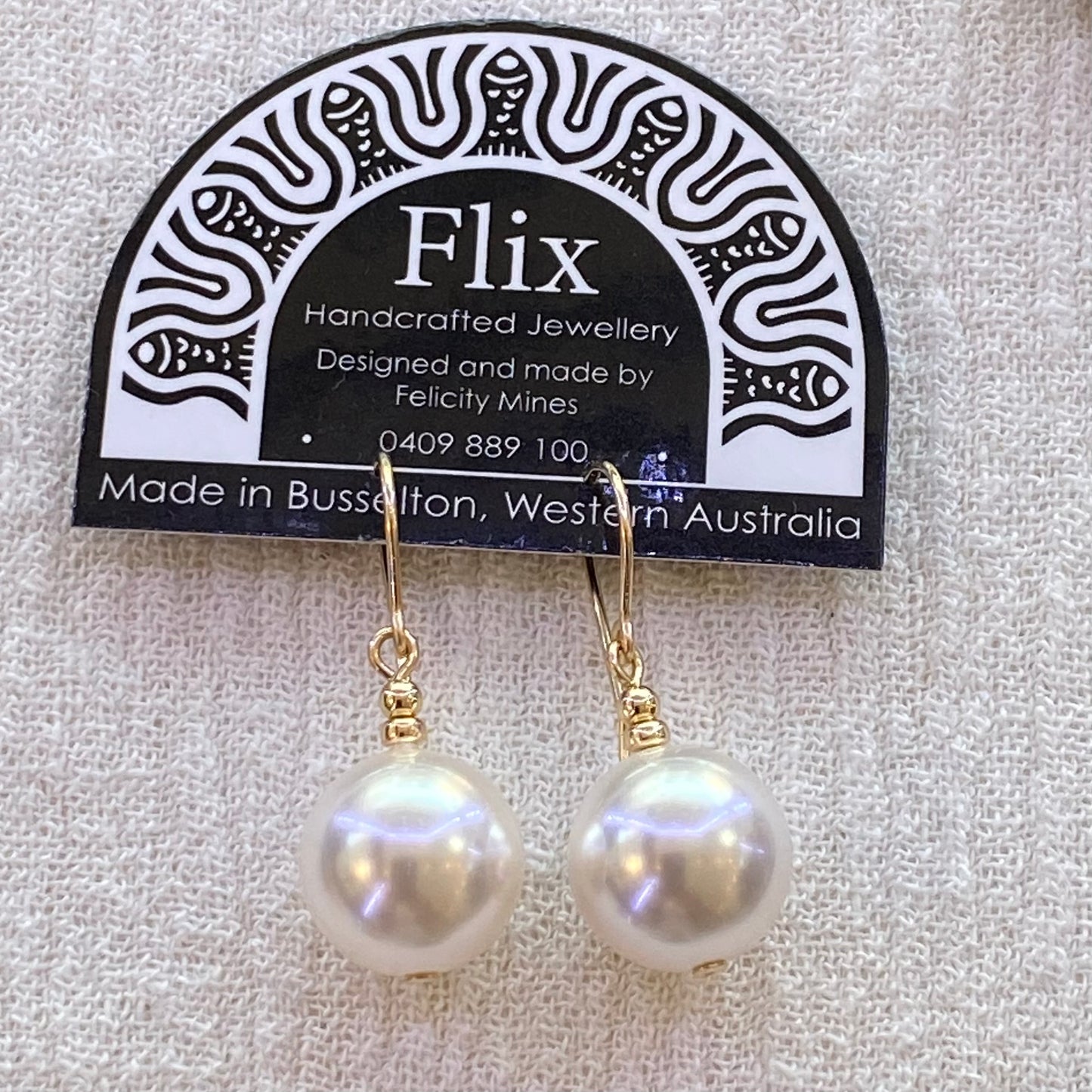 12mm Crystal Pearl Earrings
